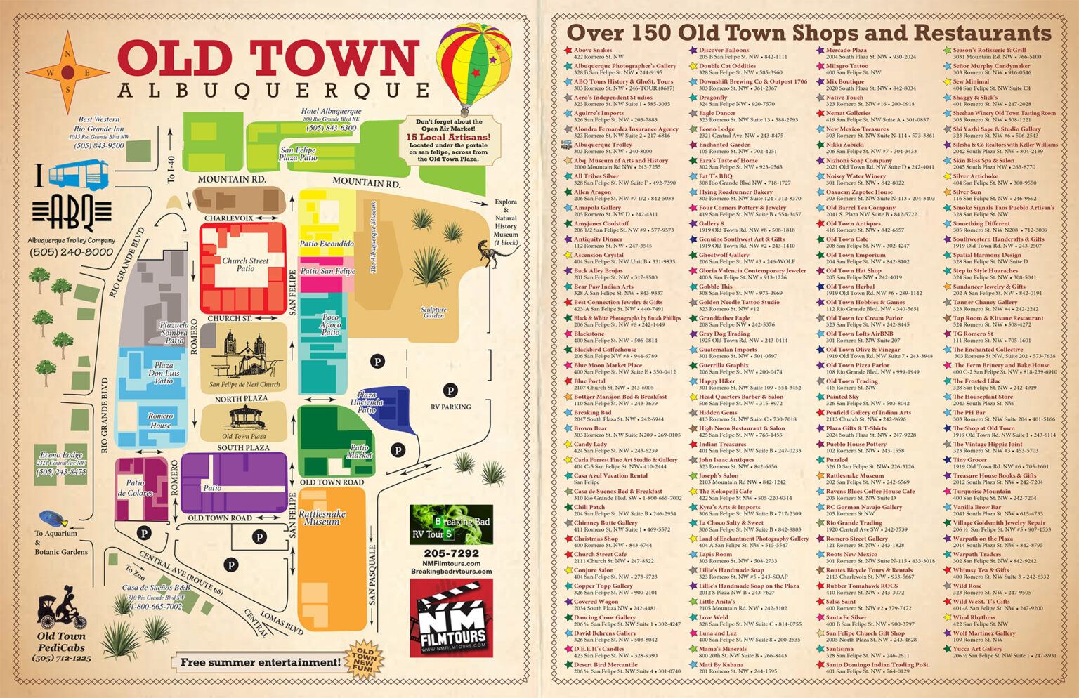 Map of old town Albuquerque