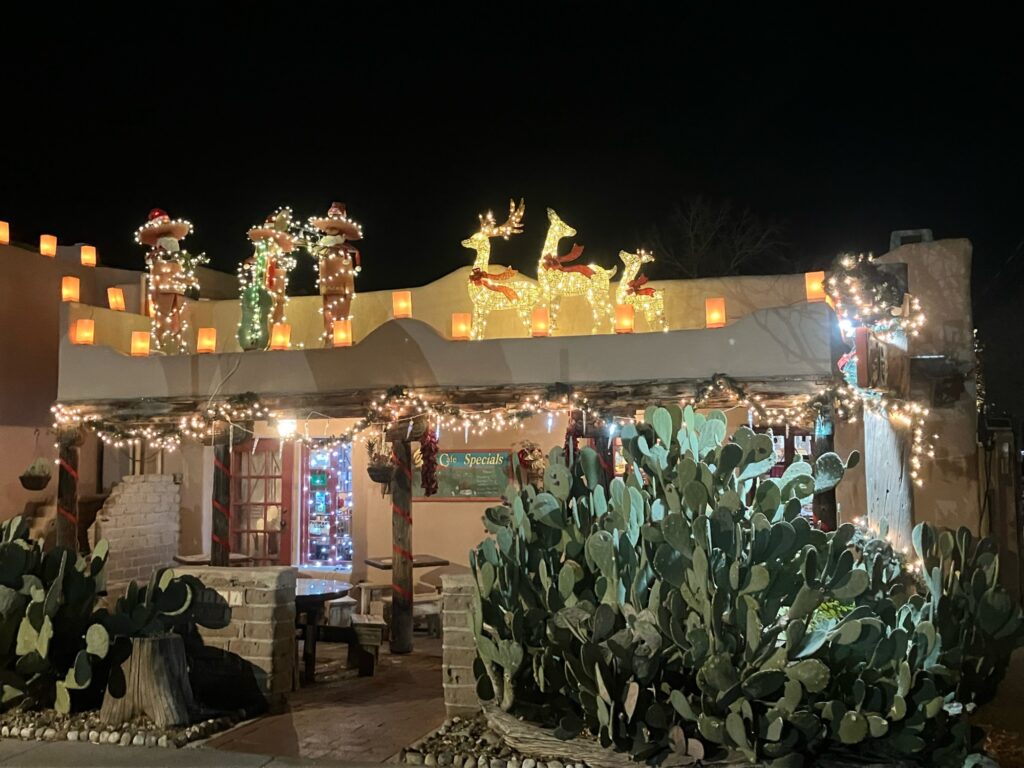 Christmas lights outside Church Street Cafe