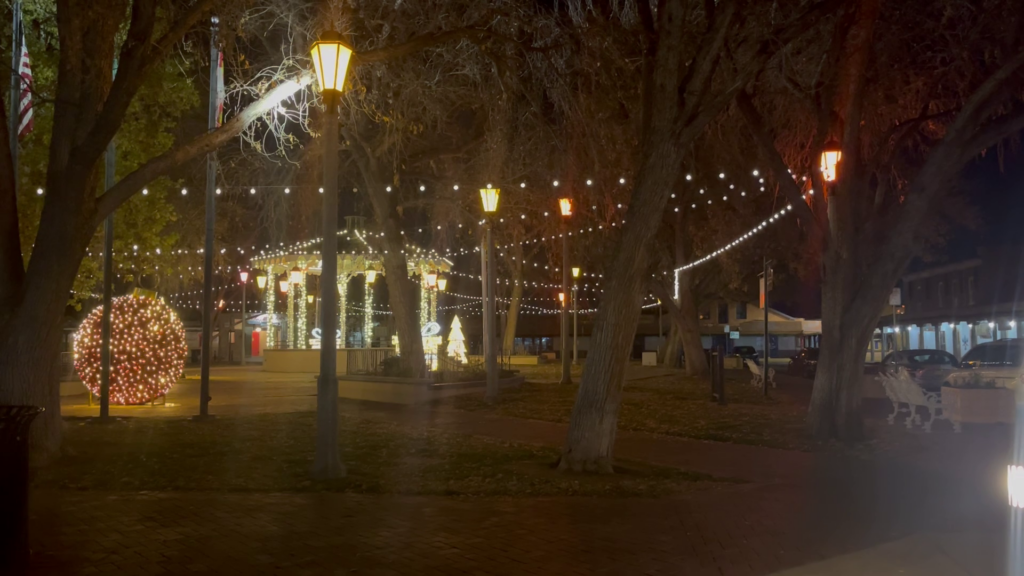 Park in Old Town Albuquerque at night